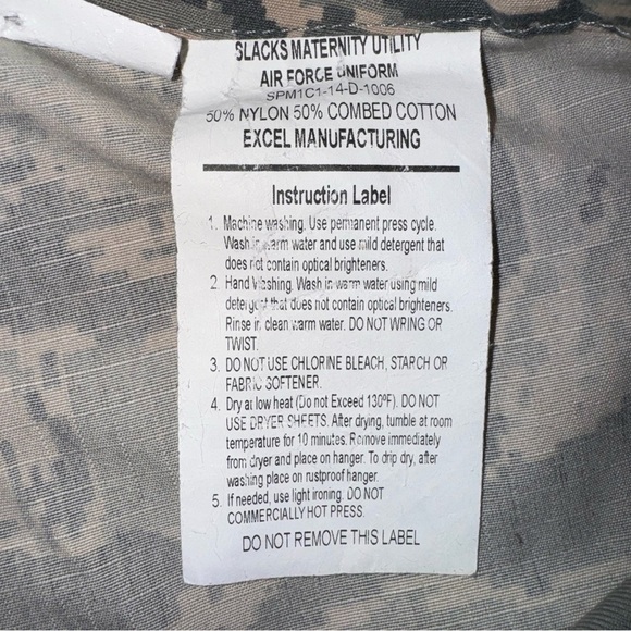 Military Women’s Maternity Pants Size 12R Camo Green Large Pockets Cotton/Nylon - Picture 9 of 10